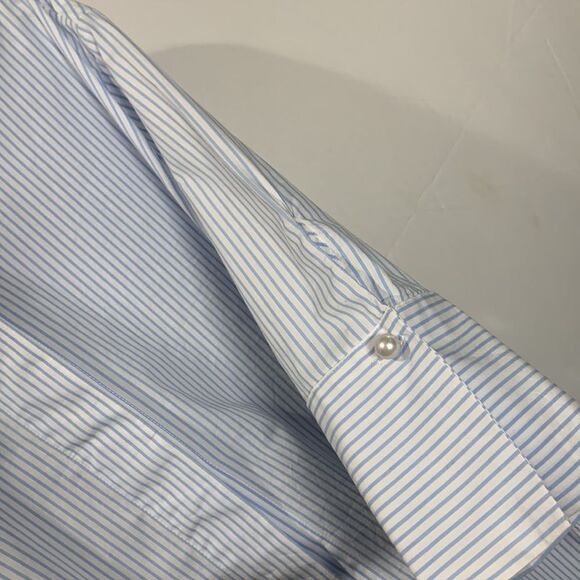 🟢3 items for $20—WHO WHAT WEAR striped top button front high neckline hi-lo hem - Picture 7 of 12